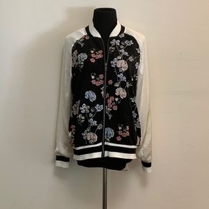 exhilaration zip up bomber jacket